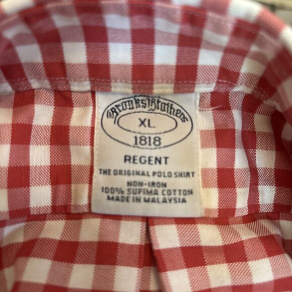 Brooks Brothers XL Red Plaid Button Up Shirt 1818 Regent ( Sold Out Brooks Site) - Picture 5 of 7